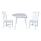 International Concepts 42 in. Solid Wood Round Dual Drop Leaf Dining Table with 2 Chairs in White K08-42DL-C10-2 - alternate 3